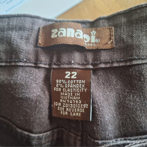 Vintage Zanadi Women 22 Brown Y2K Denim Stretch Cotton Bootcut Jeans - Picture 4 of 5